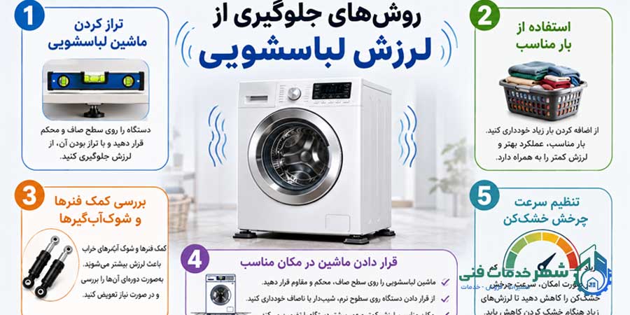 روشهای جلوگیری از لرزش لباسشویی