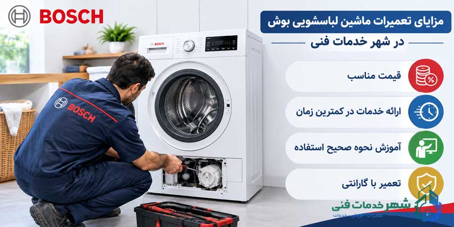 مزایای تعمیرات ماشین لباسشویی بوش در شهر خدمات فنی 