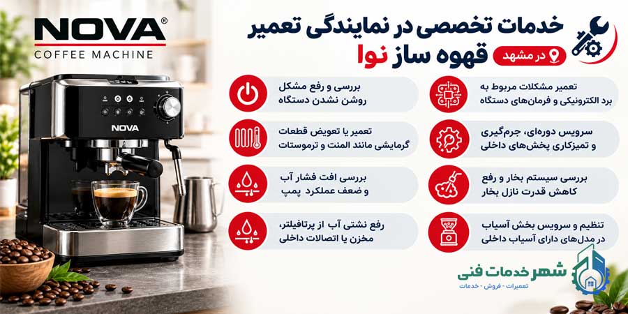 نمایندگی تعمیر قهوه ساز نوا در مشهد
